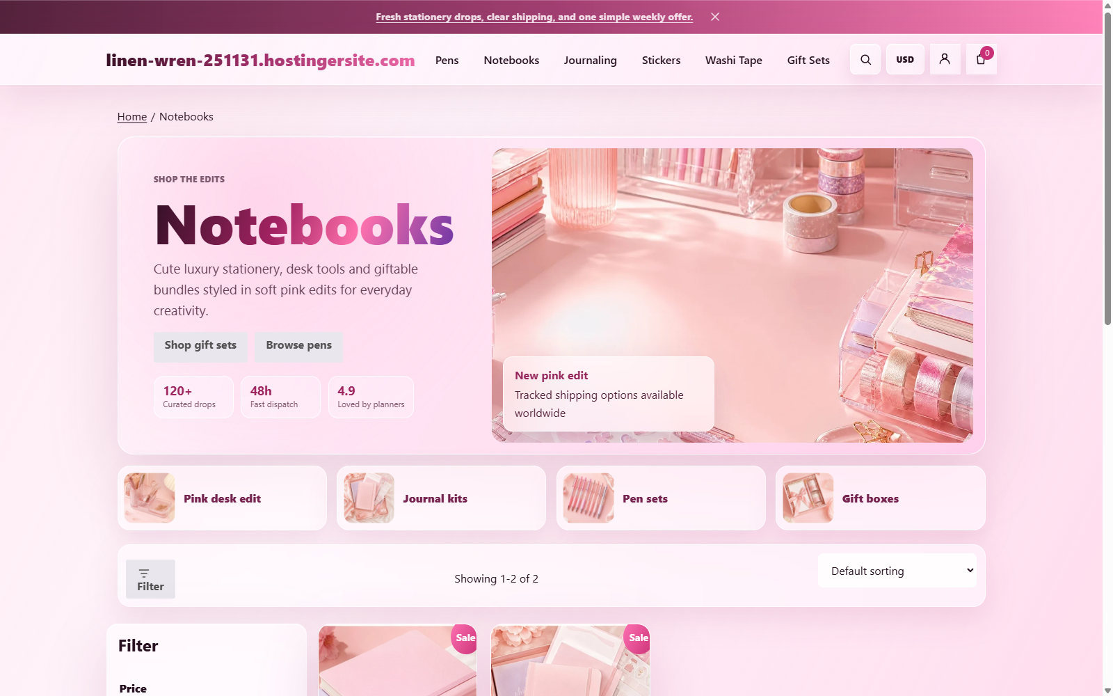 Notebooks Category Page