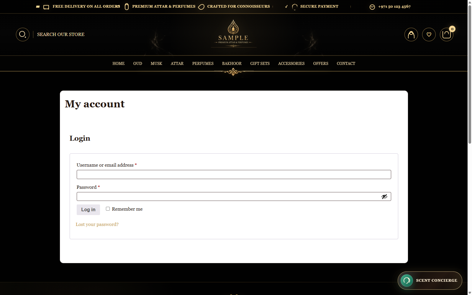 My Account Page
